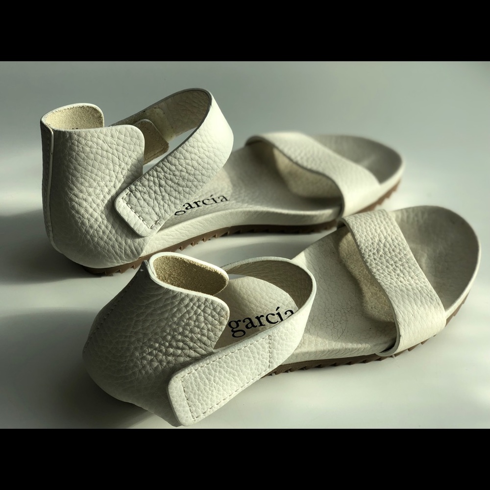 Pedro Garcia Jalila White Leather Sandals